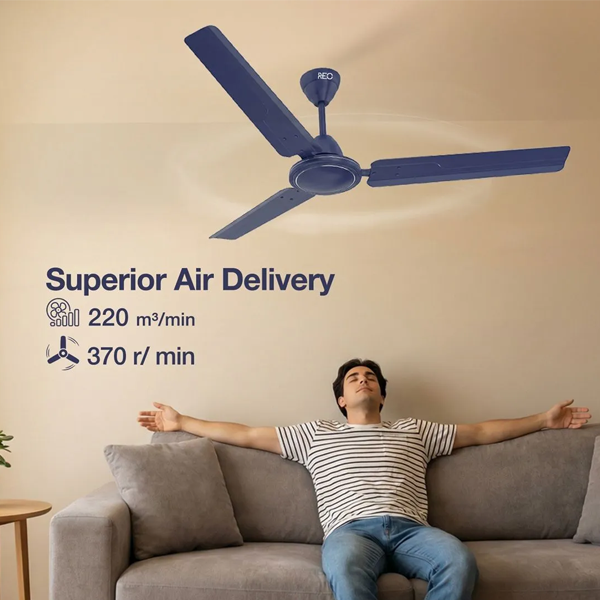 Buy Havells Reo Vaayu 1200mm ES Matt Blue Ceiling Fan - Vasanth & Co