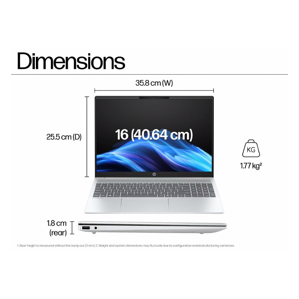 Buy HP OmniBook 5 Next Gen AI 40.6 cm 16-AG1045AU Silver Laptop - Vasanth & Co