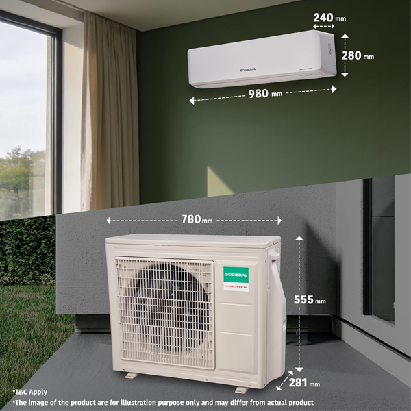 Buy O General 1.5 Ton 3 Star ASGG18CPWA-B Inverter Split Ac - Vasanth & Co