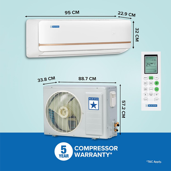 Buy Blue Star 1.5 Ton 2 Star FA218TXU Fixed Speed Split Ac - Vasanth & Co