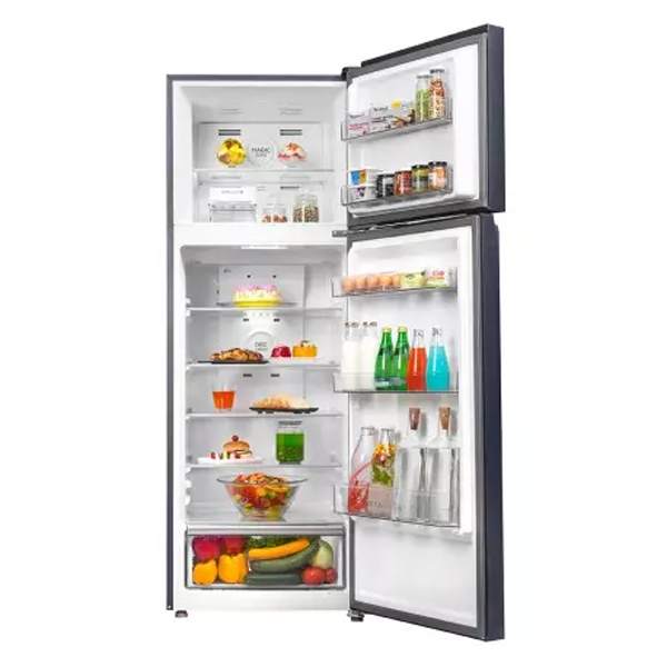Buy Haier 358L 2 Star HRF-4082BLGKA-P Graphite Black Frost Free Double Door Refrigerator - Vasanth & Co