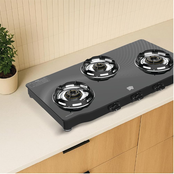 Buy Butterfly 3 Burner Renz 3 Star Glass Top Gas Stove - Vasanth & Co