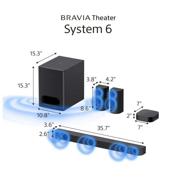 Buy Sony Bravia 6 HT-S60 5.1ch 1000W Dolby Atmos Soundbar Home Theatre with Powerful Subwoofer - Vasanth & Co