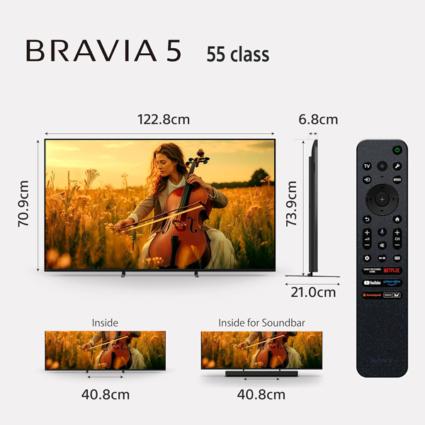 Buy Sony 55 Inch 139 cm Bravia 5 Series K-55XR55A 4K Ultra HD Smart Mini LED Google TV - Vasanth & Co