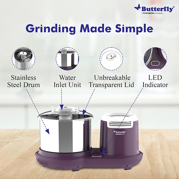 Buy Butterfly 1.5L Magnum Lite 110V TTWG Wet Grinder - Vasanth & Co