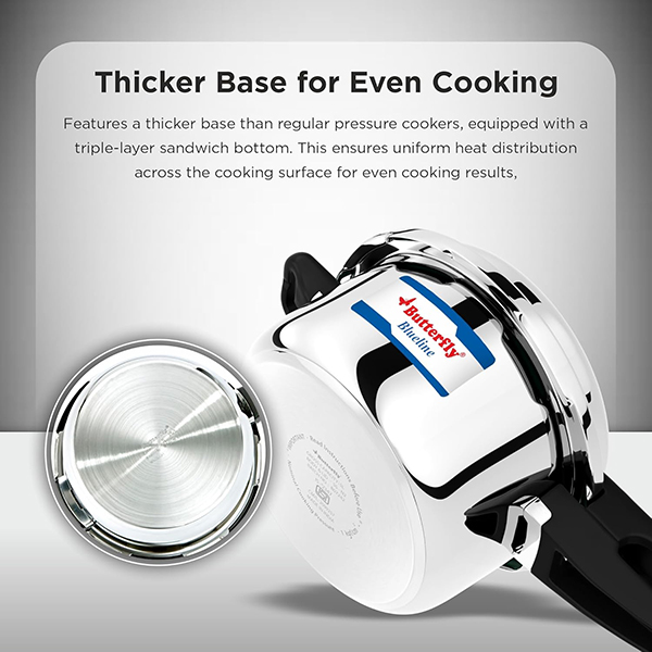 Buy Butterfly 5 L Blue Silver Line Stainless Steel Pressure Cooker - Vasanth & Co