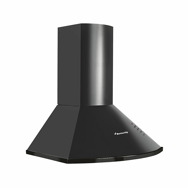 Buy Butterfly 60 cm CH 602 Black Matte Finish Arc Chimney - Vasanth & Co