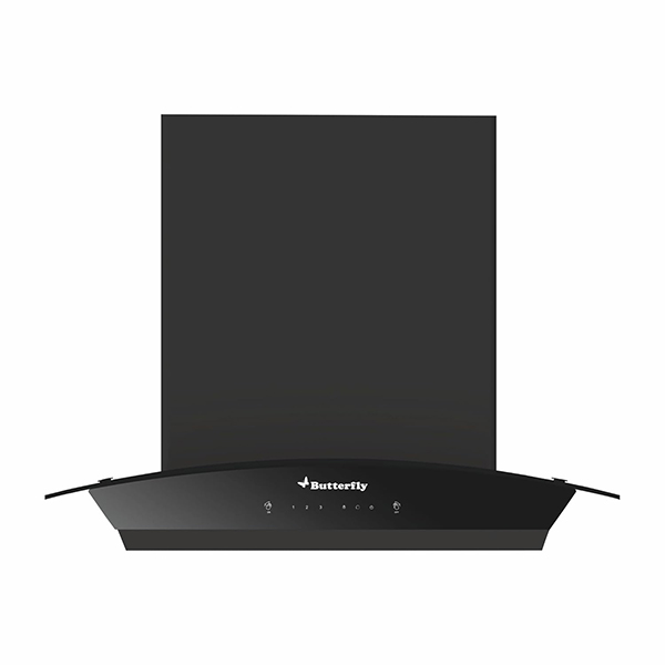 Buy Butterfly 60 cm CH 604 Black Matte Finish Curve Chimney - Vasanth & Co