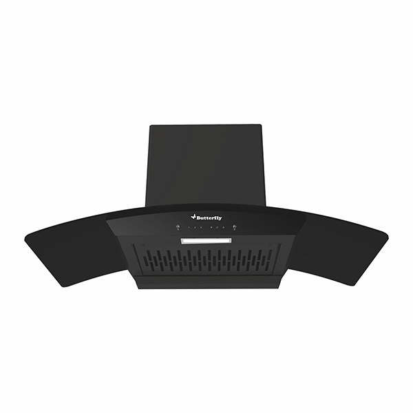 Buy Butterfly 90 cm CH 902 Black Matte Finish Curve Chimney - Vasanth & Co