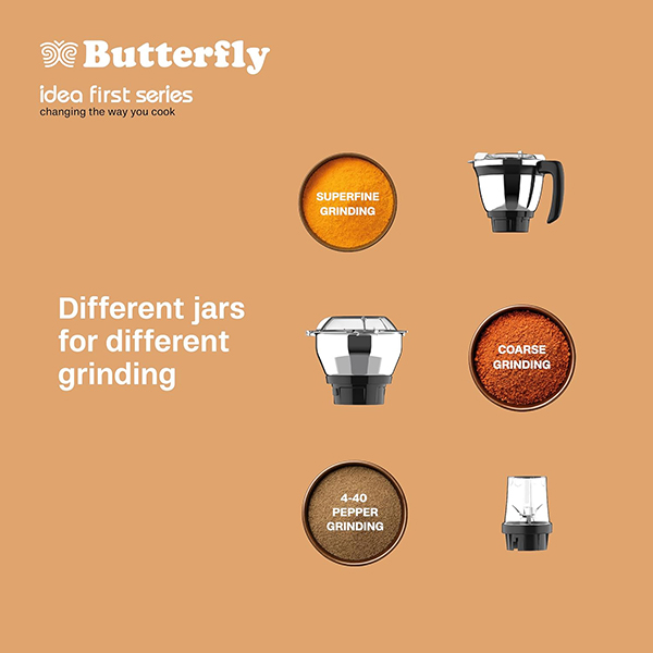 Buy Butterfly 750 W 6 Jars ZieraChrome Mixer Grinder - Vasanth & Co