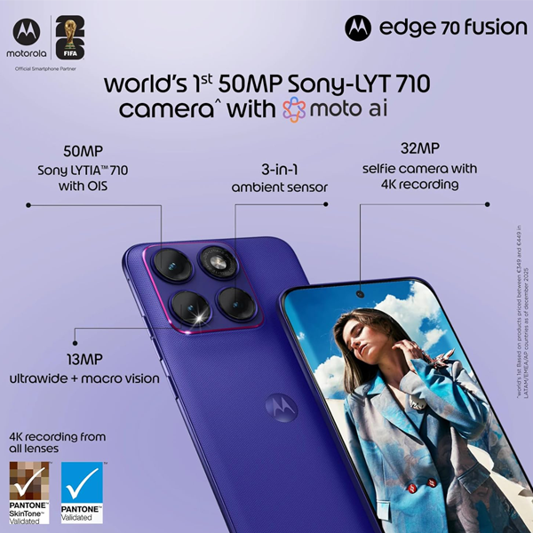 Buy Motorola Edge 70 Fusion 8 GB RAM 256 GB Pantone Orient Blue Mobile - Vasanth & Co