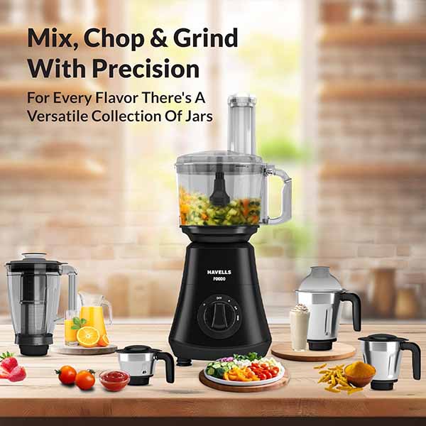 Buy Havells 750 Watt Foodo 5 Jars Mixer Grinder Online - Vasanth & Co
