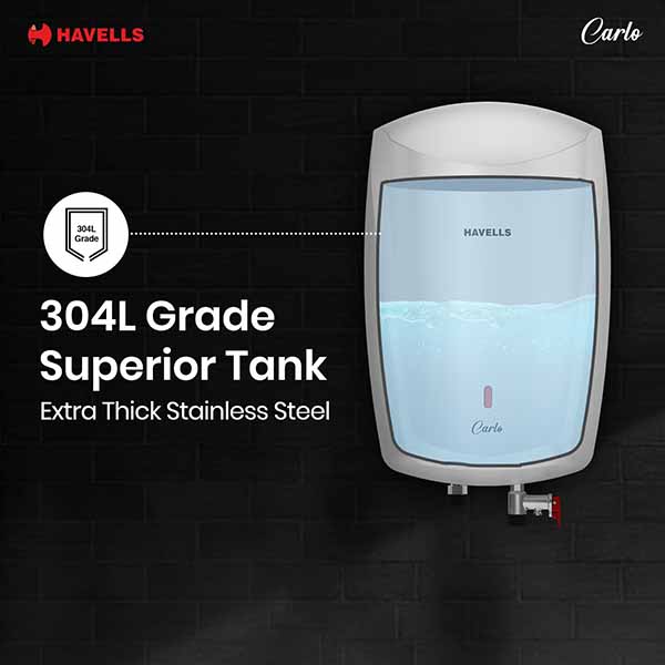 Buy Havells 5 Litre Carlo White Instant Water Heater Online - Vasanth & Co