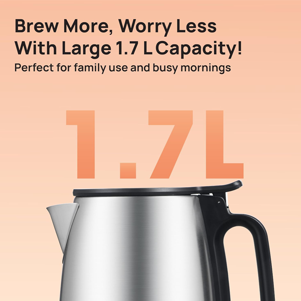 Buy Havells 1.7 L Vesta Black Stainless Steel Electric Kettle Online - Vasanth & Co
