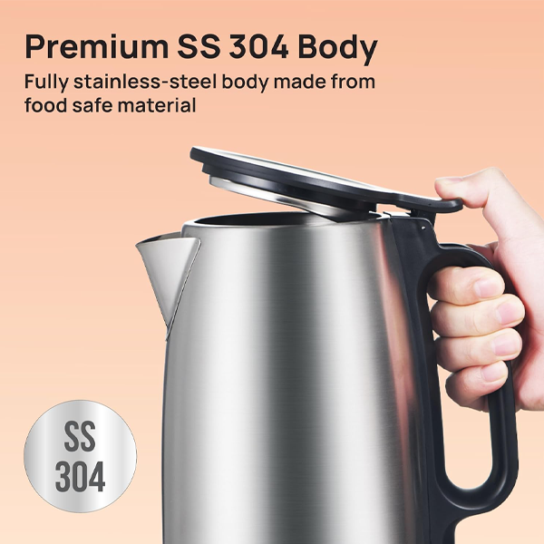 Buy Havells 1.7 L Vesta Black Stainless Steel Electric Kettle Online - Vasanth & Co