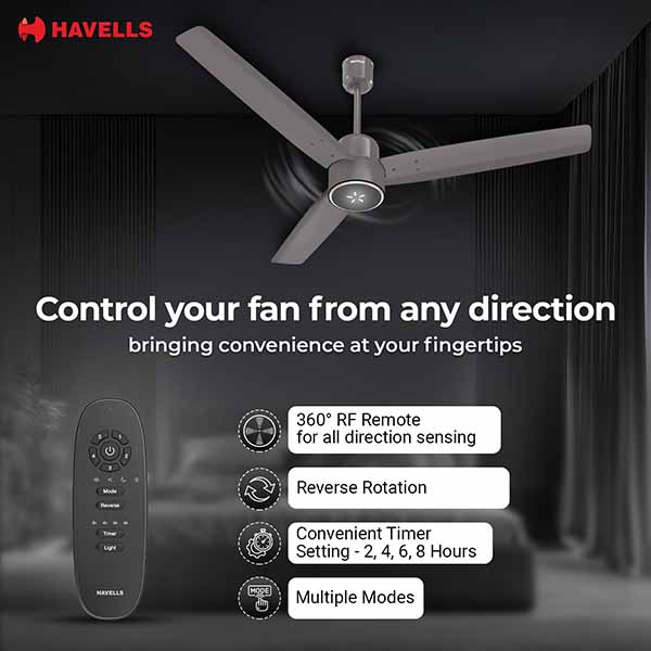 Buy Havells 1200 mm Epic Signia BLDC+ Stone Grey Ceiling Fan Online - Vasanth & Co