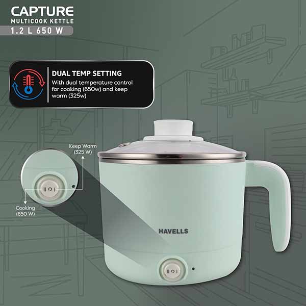Buy Havells 650 W 1.2 L Capture Multicook Electric Kettle Online - Vasanth & Co