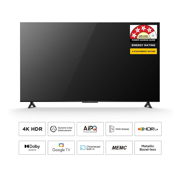 Buy TCL 43 Inch 108 cm 43P6L 4K Ultra HD Smart LED Google TV - Vasanth & Co