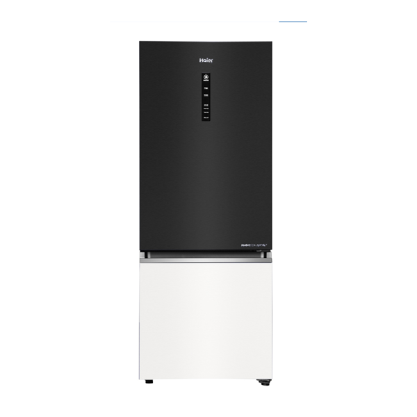 Buy Haier 325 L 2 Star HRB-3752KWGA-P Black White Glass Bottom Mount Refrigerator - Vasanth & Co