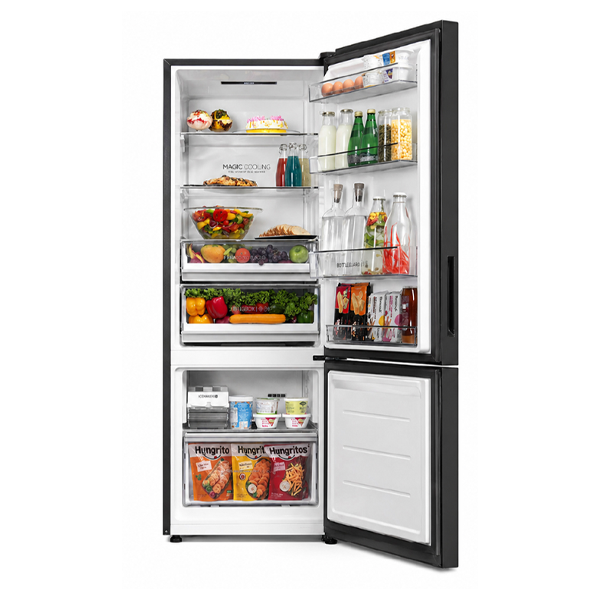 Buy Haier 325 L 2 Star HRB-3752KWGA-P Black White Glass Bottom Mount Refrigerator - Vasanth & Co