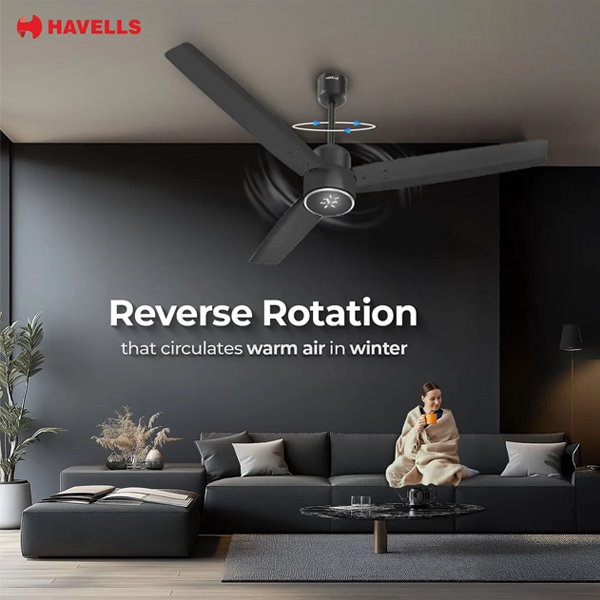 Buy Havells 1200 MM Epic Signia BLDC Matte Black Ceiling Fan - Vasanth & Co