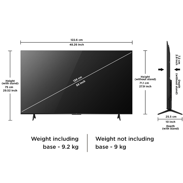 Buy TCL 65 Inch 165 cm 65P6L 4K Ultra HD Smart LED Google TV - Vasanth & Co