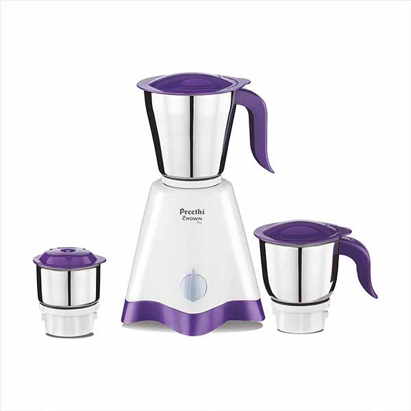 Buy Preethi Crown Pro 3 Jars MG254 White/Purple Mixer Grinder Online - Vasanth & Co
