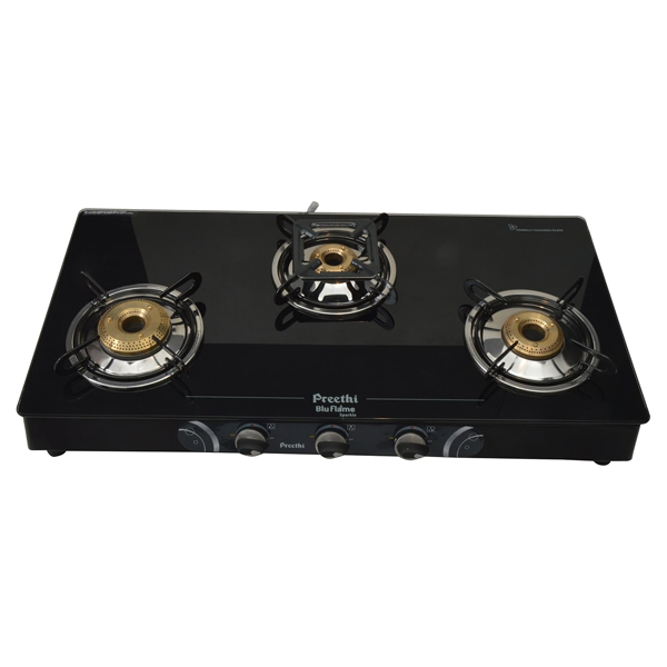 Buy Preethi 3 Burner Sparkle GTS104 Blue Flame Glass Top Gas Stove Online - Vasanth & Co