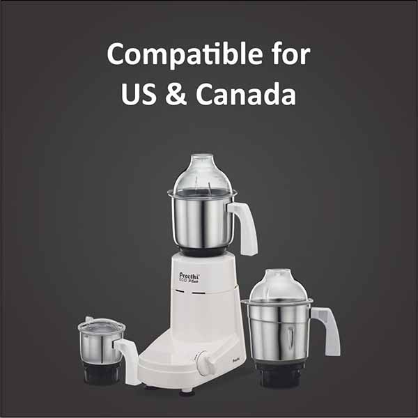 Buy Preethi 3 Jars 110V 550 Watts Eco Plus MG 138 White Mixer Grinder Online - Vasanth & Co
