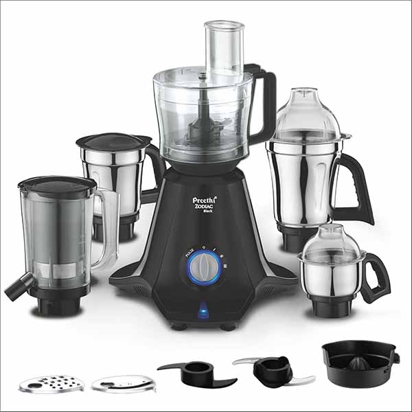 Buy Preethi 5 Jars 750 Watts Zodiac Black Mixer Grinder Online - Vasanth & Co