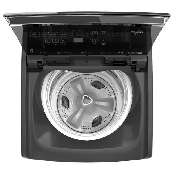 Buy Whirlpool 8kg 5 Star Stainwash Pro Grey Fully Automatic Top-Load Washing Machine - Vasanth and Co