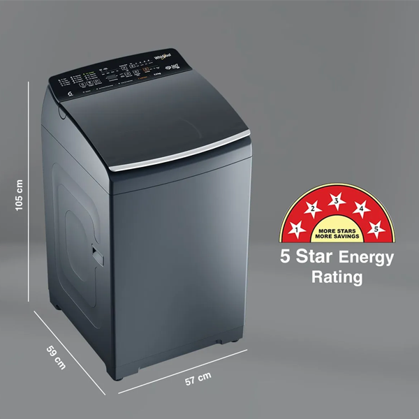 Buy Whirlpool 9kg 5 Star 360 Bloomwash Pro Grey Fully Automatic Top-Load Washing Machine - Vasanth and Co