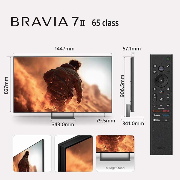 Buy Sony Bravia 7 II Series 65 Inch K-65XR70M2 True RGB LED 4K HDR Smart TV - Vasanth and Co