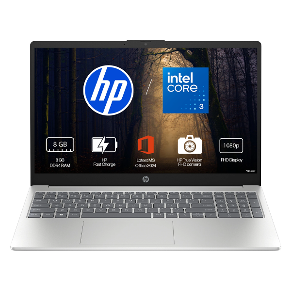 Buy HP 15-FD1225TU 15.6 Inch Intel Core 3 14th Gen 8GB RAM 512GB SSD Natural Silver Laptop - Vasanth and Co