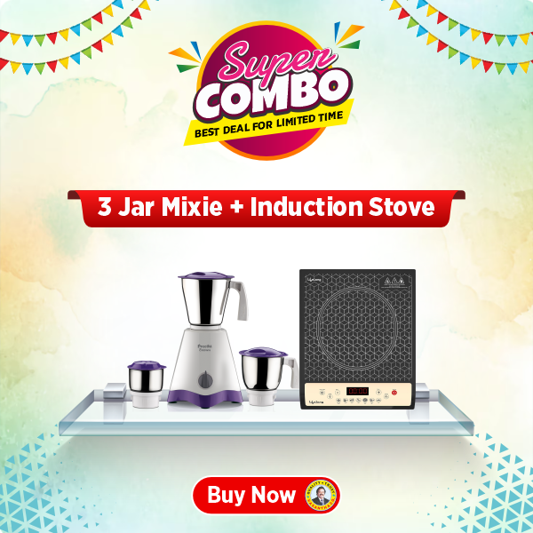 Buy Preethi Crown MG205 White/Purple Mixer Grinder - Vasanth and Co