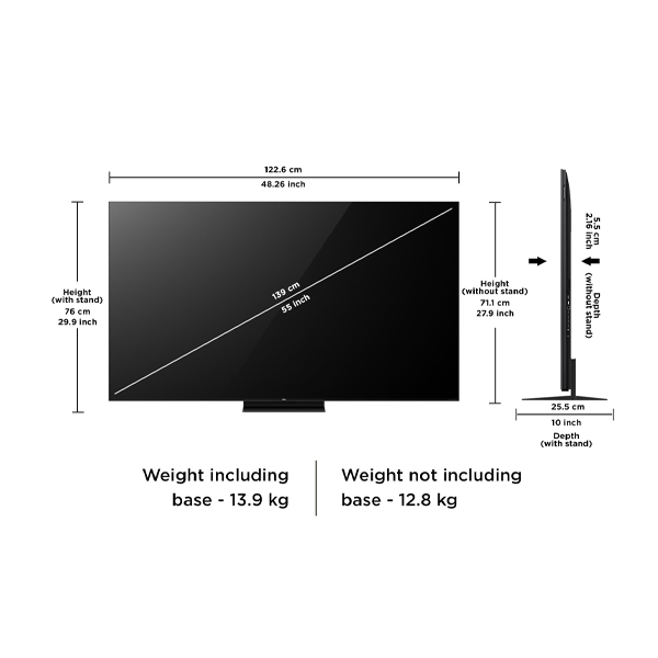 Buy TCL 55 Inch 55C7L 4K SQD Mini LED TV Black - Vasanth & Co