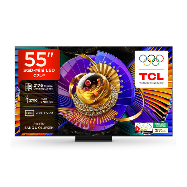 Buy TCL 55 Inch 55C7L 4K SQD Mini LED TV Black - Vasanth & Co