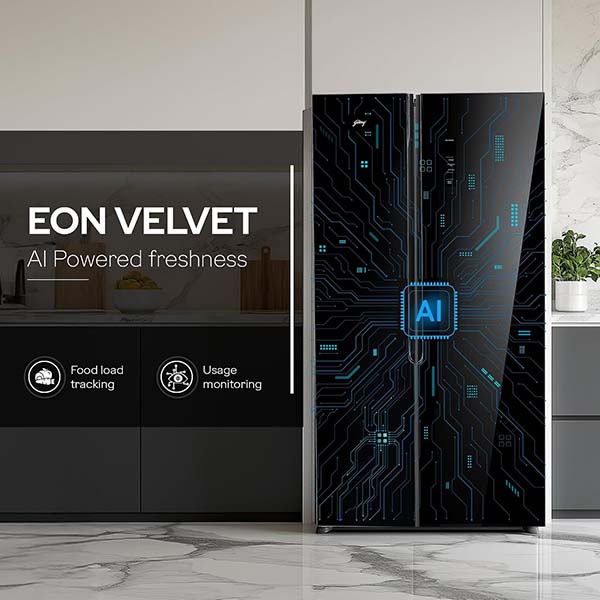 Buy Godrej 600L 3 Star RS EONVELVET 646C RIT OP BK Opera Black Side by Side Refrigerator Online - Vasanth & Co