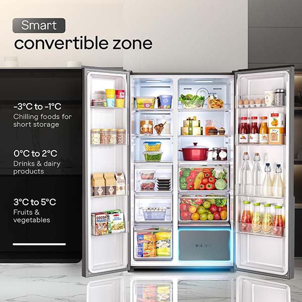 Buy Godrej 600L 3 Star RS EONVELVET 646C RIT OP BK Opera Black Side by Side Refrigerator Online - Vasanth & Co