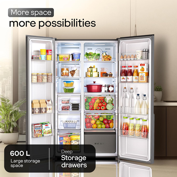 Buy Godrej 600L RS EONVELVET 646C RIT OP RS Side by Side Refrigerator - Vasanth & Co