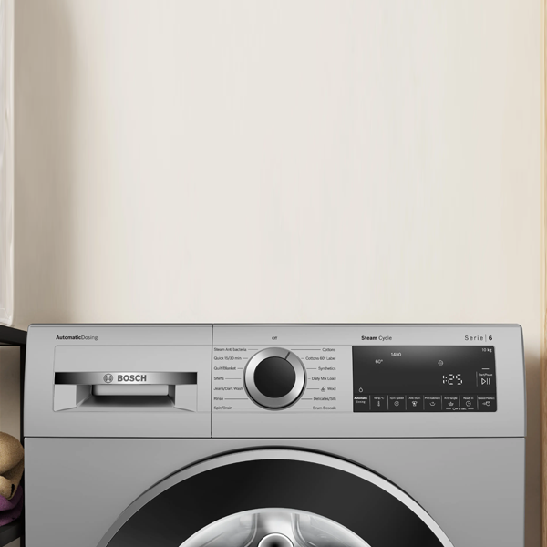 Buy Bosch 10 Kg Series 6 WGA254ISIN 1400 RPM Silver Fully Automatic Front Load Washing Machine - Vasanth and Co
