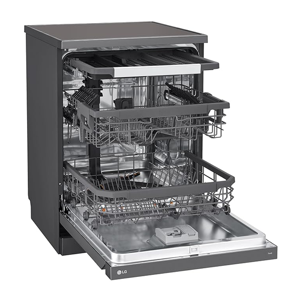 Buy LG DFB435FM Matte Black 15 Place Setting with TrueSteam Technology Auto Open Door Dishwasher - Vasanth and Co