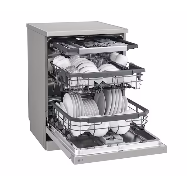 Buy LG DFB435FV Prime Silver 15 Place Setting with TrueSteam Technology QuadWash Auto Open Door Dishwasher - Vasanth and Co