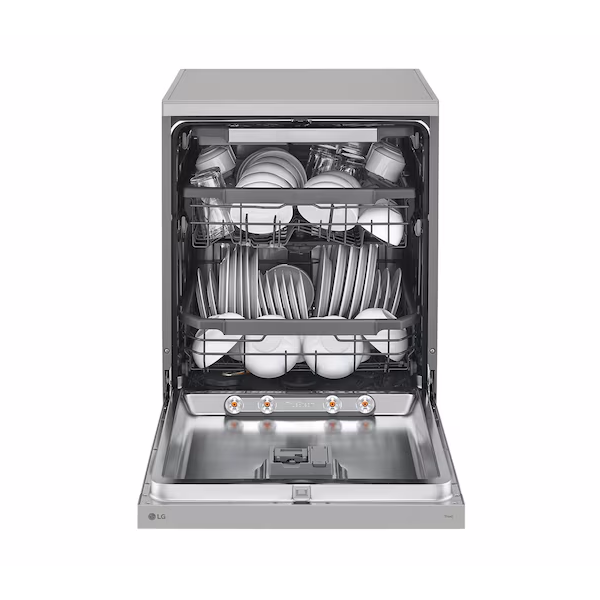 Buy LG DFB435FV Prime Silver 15 Place Setting with TrueSteam Technology QuadWash Auto Open Door Dishwasher - Vasanth and Co