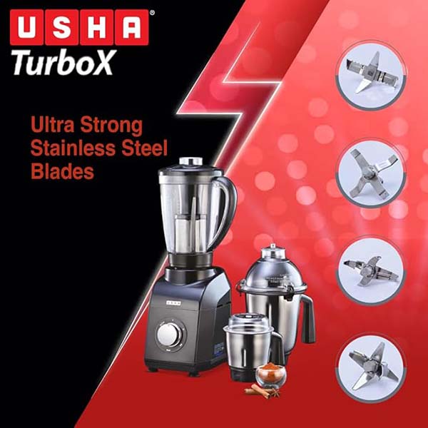 Buy Usha 1200W 24000 RPM TurboX 4 Jars Mixer Grinder - Vasanth and Co