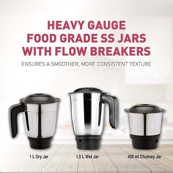 Buy Usha 500W 3 Jars Colt Prime Mixer Grinder - Vasanth and Co