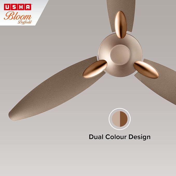 Buy Usha 1250mm Bloom Daffodil Dust Sparkle Golden and Brown Ceiling Fan - Vasanth and Co