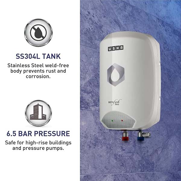 Buy Usha Instafesh Neo 3 L Instant Wall Mounting White Water Heater - Vasanth and Co
