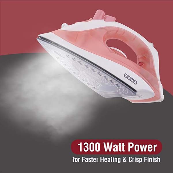 Buy Usha 1300W SI3813C Pink Steam Iron with Ceramic Coated Sole Plate - Vasanth and Co