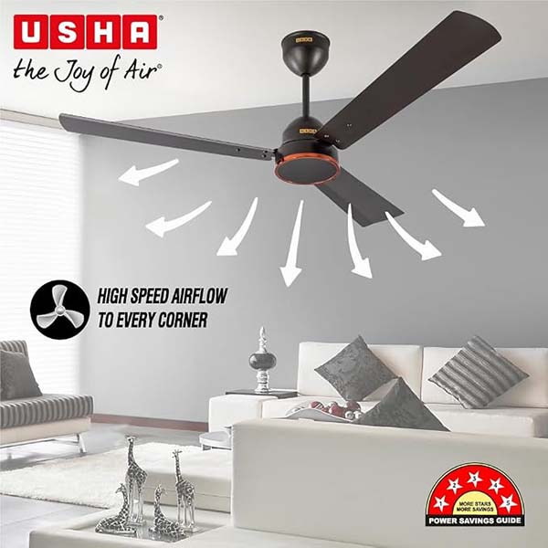 Buy Usha 1200 mm 5 Star Smoke Brown Aeroedge BLDC Motor with Remote Ceiling Fan - Vasanth and Co